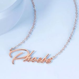 kalung nama custom motif polos bisa diukir nama mu (COD)/kalung wanita keren 2025