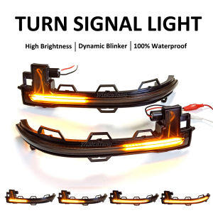 2Pcs For BMW X3 F25 X4 F26 X5 F15 X6 F16 Smoked Lens LED Side Mirror Lamp Amber Side Rearview Dynamic Turn Signal Lights