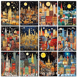 Jigsaw Puzzle City Night Wall Art For Adults Perfect For Family Game Night And Brain Exercise