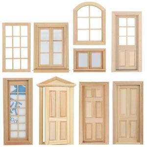 Cửa và Cửa Sổ Nhà Búp Bê 1:12 Có Thể Sơn