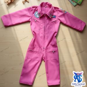 Wearpack Anak Baju Profesi Pilot Anak Warna Pink Werpak Anak Kostum Merah Muda