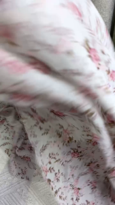 VOAN CHIFFON HOA NHÍ NỀN XANH NHẠT - KHỔ VẢI 1.5M - VẢI NHÀ PHẠM