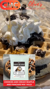 Olive’s Cookies & Cream Waffle Mix 1KG | Easy Mix | Made with Real Cookies | Crispy & Fluffy