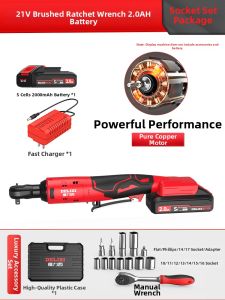 DELIXI Electric | Electric 90 Degree Angle Ratchet Wrench Lithium Battery