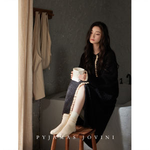 Women Winter Warm Half-Flannel Lace Coral Fleece Nightgown