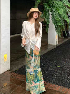 ZHILU | Luxurious Shiny Tencel Sun Protection Loose Slimming Versatile Summer Womens Shirt