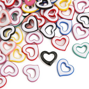 2-10pcs 21x24mm Acrylic Dripping Oil Love Beads for DIY Wearing Necklace Bracelet Jewelry Making