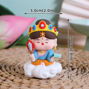 Emotionally Stable Little Fairy Wealth God Office Desk Car Decoration Buddha Style New Year Gift Soft Rubber Chinese Artistic Style