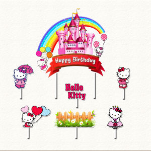 Cake topper hello Kitty rainbow