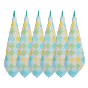 Pure Cotton Muslin Baby Towels Childrens Handkerchiefs Kindergarten Napkins Embroidered Words with Rope Small Square Towels