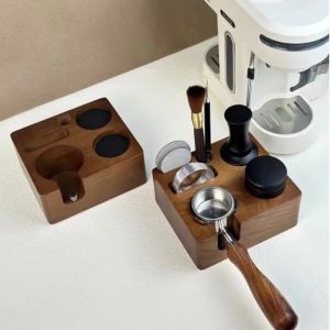 JUSTINLAU | JUSTINLAU 51/58mm Coffee Powder Pressing Base Handle Support Frame Adjustable Multi-functional Solid Wood Powder Pressing Base