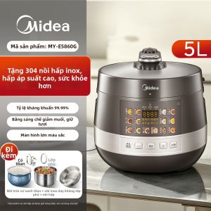 Midea | Nồi Áp Suất Điện Không Chứa Flo Không Phủ Trong Bằng Thép Không Gỉ