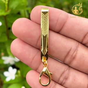 แหนบห้อยพระทองไมครอน แบบที่ 5 ไม่ลอก ไม่ดำ งานสวย สีทน คุณภาพดี ติดเสื้อแน่น พกติดตัวได้ตลอด