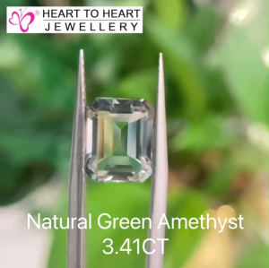Natural Gemstone Green Amethyst 3.41CT Octagon Step cut Light Green from Brazil