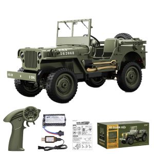 Xe Điều Khiển Từ Xa JJRC C8815 4WD Địa Hình 2.4G RTR Mô Hình Xe Quân Sự Willys Jeep Xe Leo Núi Bằng Kim Loại & Nhựa Đồ Chơi Cho Người Lớn & Trẻ Em