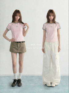 ARCG | Pink Stripe Bow Short Sleeve T-Shirt