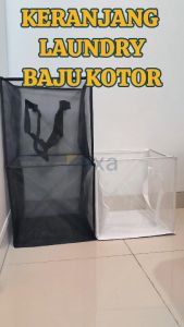Keranjang Laundry Baju Kotor Laundry Bag Basket Storage Bag Tempat Penyimpanan Tas Jaring Lipat