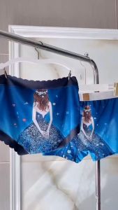 กางเกงในคู่รักแบรนด์ฮิตไอซ์ซิลค์กางเกงบ็อกเซอร์ชายระบายอากาศได้ดีสำหรับผู้ชายและผู้หญิงกางเกงในทรงสามเหลี่ยมไร้รอยต่อสำหรับผู้หญิง ชุดชั้นในคู่ผู้หญิงเอวสูง พิมพ์ดิจิตอล 5D ยังไม่มีคะแนน