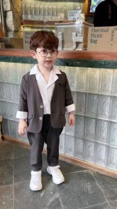 Bộ vest cho bé trai áo vest quần âu kèm áo sơ mi trắng lịch lãm 1 đến 7 tuổi BERNIE H0924B11