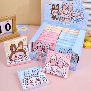 Portable Pull Paper Towels Childrens School Supplies Wet Wipe Tissue Box Student Handkerchiefs Printed Facial Tissues