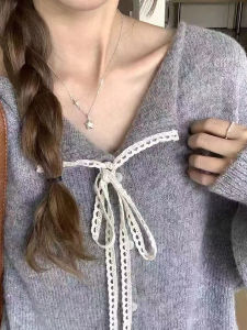 Soft Cozy Yellow Knitted Open Cardigan Womens Loose Lazy Style Sweater Outerwear Belted Top Korean Style Long Sleeve V-Neck