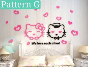 Hello kitty 3D acrylic DIY wallpaper sticker