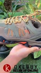 Sepatu Gunung / Sepatu Hiking Snta / Sepatu Pria Outdoor / Sepatu Trekking / Sepatu Adventure Snta 436 Krem Low Cut Semi Waterproof Snta 436 Beigebrown