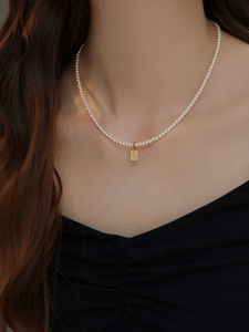 สร้อยคอจี้ลูกปัดมันฝรั่งเศสสไตล์เกาหลี สร้อยคอโซ่กระดูกไหปลาร้าสำหรับผู้หญิง เครื่องประดับแฟชั่น ลวดลายเรขาคณิต เครื่องประดับ