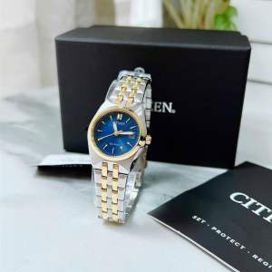 ĐỒNG HỒ NỮ CHÍNH HÃNG Citizen EW2294-53L Eco-Drive Blue Dial Demi Gold Stainless Steel For Lady