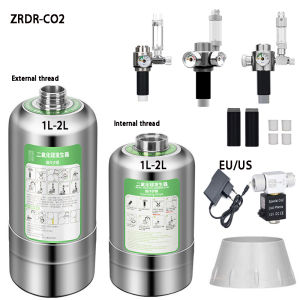 ZRDR Fish Tank CO2 Generator Steel Cylinder Single/Double Gauge Valve Electromagnetic Valve Fish Tank CO2 Generator Accessories