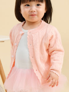 เสื้อคาร์ดิแกนถักเด็กผ้าฝ้ายบาง เสื้อผ้าเด็ก เสื้อผ้าเด็กผู้หญิง เสื้อผ้าเด็กฤดูใบไม้ผลิและฤดูใบไม้ร่วง เสื้อผ้าเด็กผู้หญิง