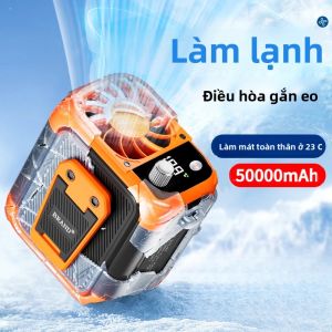 Quạt Cổ USB Không Cánh Tốc Độ Cao Mini Có Màn Hình Kỹ Thuật Số Quạt Làm Mát Nguồn Di Động Đa Chức Năng Ngoài Trời Cho Các Thiết Bị Di Động