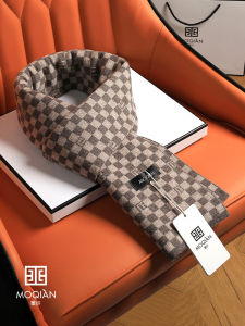 Pure Woolen Scarf for Men Thick Warm Plaid Winter Fashion Accessory High Quality Gift Box Set Korean Style Student Couple Use