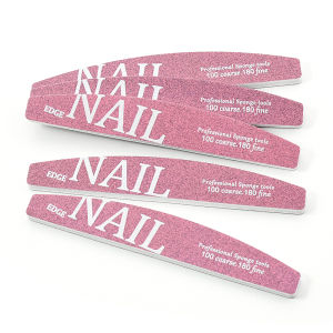 1Pcs Thickened Design Nail Files 100/180 Grit Double-Sided Dual-Abrasive Surfaces Pink Nail Art DIY Manicure Soft Skin Friendly