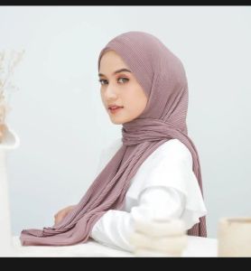 HIJAB PASHMINA FULL PLISKET BAHAN SERUTY BABYDOLL PREMIUM ukuran 180x75