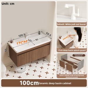 LANGXIANG | Retro Style Bathroom Cabinet with Full Aluminum Construction and Integrated Ceramic Basin