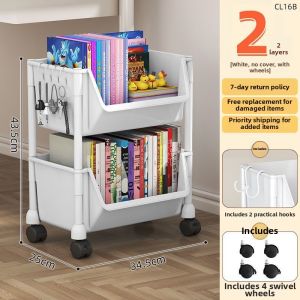 Bookshelf On Wheels Mobile Desk Organizer