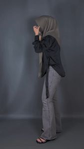 Cey Jeans Wanita Hight Waist Bahan Soft Jeans Tebal melar/ngaret Hitam/Abu/Light Blue