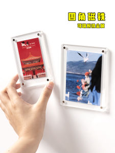 Acrylic Magnetic Photo Frame Instant Camera 3 Inch Refrigerator Magnet DIY Display Stand Modern Simple Style Home Decoration