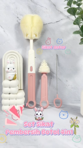 Sikat Botol Dot Susu Bayi 4in1 Silikon Lembut BPA Free Sikat Selang Peralatan Cuci Botol XH11