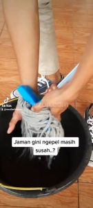 Tongkat Handle Spin Mop 360 LINEZON size BOLDE 16 CM + Refill / Gagang Pel Tongkat Spin Mop Modern