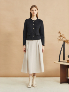 Winter Short Fringed Tweed Coat