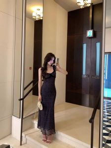 VKSOD | Elegant French Style Floral Print Off-Shoulder Long Dress Womens Summer New Arrival Slimming Gown High Waist Zipper Backless