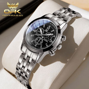 OPK resmi autentik jam tangan wanita dewasa 2025 mode elegan multifungsi bercahaya dial tali jam baja tahan karat jam tangan wanita anti air