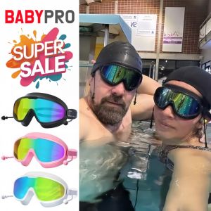 แว่นตาว่ายน้ำกันแดด แว่นตาว่ายน้ำผู้ใหญ่ ป้องกันแสงแดดUV สายปรับระดับได้ มีที่ปิดหูกันน้ำ มีสีขาว/สีดำ/สีชมพู สินค้าพร้อมส่ง