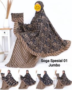 Mukena BATIK SOGA SPECIAL 01 Rempel Jumbo Rayon Bali Adem Travelling