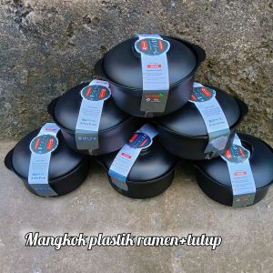 promo hemat 1 lusin 12 pcs mangkuk plastik serbaguna mangkuk ramen mangkuk set tutup