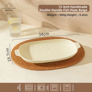 MODERN SWEETHOME | Household New Steaming Fish Plate Oval