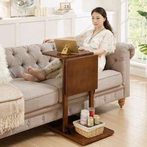 Scandinavian Style Foldable Wooden Computer Desk Lan Wan Ge Brand Lightweight Portable Table for Small Spaces with Wheels