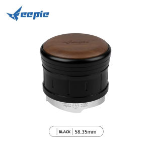 Feepie 58.35mm Espresso Distributor Self-Gravity Auto-Adaptive Cyclone 4-Paddle 304SS Black Coffee Leveler Home Cafe Bar
